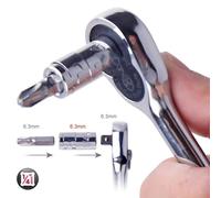 Desiumite Ratchet 1/2 Adapter Over Converting for Sockets to Hex Bit Holder 6piece Chrome Socket Steel Device Having a Quarter 3 Set 8 Vanadium Sizes Compatible Having Screwdriver(3/8 * 10mm)