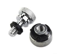 Desiumite Rear Bolt Screw Mount Nut Kit for Touring Street Desiumite | Glide for softail for dyna 1996-2021, Chrome Knurled Aluminum Alloy Hardware for Quick Release for top Mount Sissy Bar