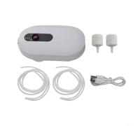 Desiumite Rechargeable Live Bait Aerator Fishing Tank Oxygenator with 1500mAh/2200mAh Battery for 15-35L Aquariums(Double-tube)