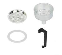 Desiumite Replacement Handle, Rubber Gasket Seal, Funnel and Metal Filter, Fits 1, 3, 6, 9, 12 Cup Moka Pots and Percolators, Silver and Black Aluminium and Plastic(12 Cup)
