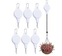Desiumite Retractable Plant Hangers 6 Pack Heavy Duty Adjustable Nylon Hooks for Hanging Pots Bird Feeders Indoor Outdoor Weather Resistant for Garden Patio Porch White 13.2x7x2cm Up to 22lbs