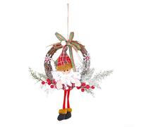 Desiumite Rustic Handmade Christmas Wreath With Natural Vine And Wood Elements Featuring Reindeer And Snowman For Indoor Outdoor Use(Old man style)