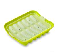 Desiumite Silicone Sausage Maker Molds with Secure Lid, 18 Grids Non-Stick Kitchen Gadget for Making Sausages, Hot Dogs, Cakes and Desserts Multi-Functional Use(green)