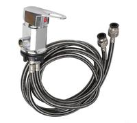 Desiumite Single Lever Shower Mixer Tap Having 1/2 Inch Outlet and 1500mm Push Mount Hose Zinc Alloy and Stainless Steel Construction for Rv Camper and Caravan Bathroom(Black)