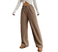 Desiumite Soft Thermal Pants Women Drawstring Winter Wear | Soft thermal fabric, straight leg style, full length coverage, ideal for lounging, winter warmth