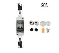 Desiumite Solar Panel Circuit Breaker DC/AC 30A IP65 Waterproof Quick Wiring Miniature Junction Box With Thermal Overload Short-Circuit Protection(20A)