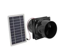 Desiumite Solar Ventilation Fan System 12V With 10W Panel Round Duct Exhaust Kit For RV, Boat, Attic, Greenhouse Air Circulation, 6 Inch Diameter(black)