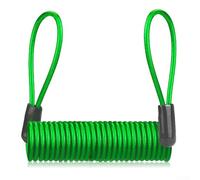 Desiumite Spring Rope Wire Lock for and Motorcycle - 120cm Anti-Theft Cable with PVC Coating and Steel Core, Compatible with Disc Brakes, Helmet & Electric(Green)