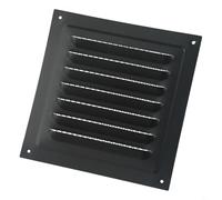 Desiumite Square Ventilation Grille 15x15 cm for Ceiling and Side Wall Installation, Stainless Steel Return Air Vent with Protective Grill, Anthracite Finish,(1PC Black)