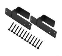 Desiumite Steel Door Locking Bracket for 2x4 Home Security Bar, Heavy Duty U Shaped Door Security Bar, Reinforced Door Barricade Brackets Compatible with(Black)