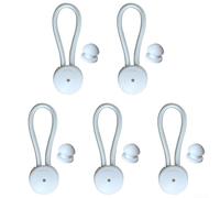 Desiumite Tarpaulin Clips, Awning Clips, Heavy Duty Lock Buckle with 10 Ball Bungee Cords, Fixing Plastic Tarpaulin Tent Clips, Tarpaulin Clips, Tent Fasteners, Tent Tarpaulin Canvas Clips(white)