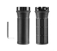 Desiumite TPR Handlebar Grips for Kids - Anti-Slip Soft Comfort Grip with Alloy Lock For Ring, 22.2mm Diameter, Black, 92mm Length - Compatible with(sku)