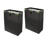 Desiumite Waterproof Car Trash Can 3.5 Gallon Foldable Litter Bin with Leak-Proof Lining for Sedans SUVs Trucks Vans RVs Boats, Black Waste Storage Organizer Pocket