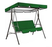 Desiumite Waterproof Swing Chair Cover for 3-Pedestal Garden Swing - Replacement Canopy Set with Sun Protective Top and seats Covers, Oxford Cloth, Gray/Green(Green)