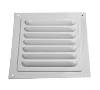 Desiumite White Louver Vent Grille Cover, Square Metal Vent-Screen Cover, Ventilation Duct Cover for Covering Walls or Ceiling Openings & Duct Vents(150x150mm)