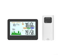 Desiumite Wireless Weather Station with Indoor/Outdoor Thermometer and Hygrometer, LCD Color Display, 433MHz, 100m Range, IP44 Outdoor Sensor, /Humidity Memory(white)