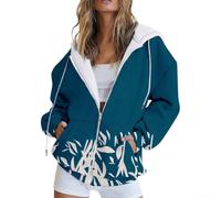 Desiumite Women's 3D Printed Zip-Up Hoodie Loose Fit Polyester | 3D digital print, full-zip closure, loose for relaxed fit, regular length, polyester fabric