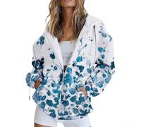 Desiumite Women's 3D Printed Zip-Up Hoodie Loose Fit Polyester | 3D digital print, full-zip closure, loose for relaxed fit, regular length, polyester fabric