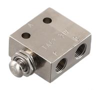 Desiumite2 Position 3 Way Mechanical Push Button Air Pneumatic Valve TAC2-31V, Roller Lever Control, Alloy Construction, 8.4mm Port, 62 x 32 x 16mm, for