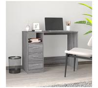 Desk 102x50x76cm Grey Sonoma Engineered Wood 3-Drawer Compact Home Office Urban