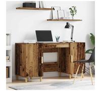 vidaXL Desk with Shelf Old Wood 140 x 50 x 75 cm Engineered Wood