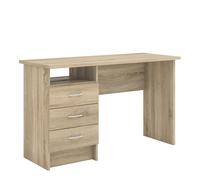 Function Plus Desk 3 Drawers In Oak Effect, Brown