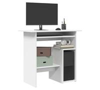 Desk 80x45x74 cm White Engineered Wood Writing Desk Storage Cabinet and Shelf XL