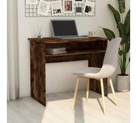 Desk 90x50x74cm Smoked Oak Engineered Wood Compact Computer Table with Shelf UK