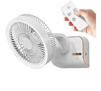 Desk Air Circulator Fan | Wall Mounted Fan with Remote Control | Hot climate requires 2-speed lighting, 5 wind speeds in bedroom, bedside, adjust comfortable air volume even from a distance, bring