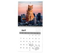 Desk Almanac,Cat Lovers Calendar | Vertical Design 12 Months Holiday Memory Scheduling For Teachers Students Classroom