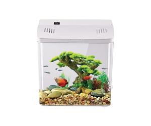 Desk Aquarium, Filtered Betta Bowl, Portable Small Fish Tank with Steady Water Flow for Aquatic Pets and Reef Creatures, Modern Tabletop Habitat Ideal for Offices Homes Dorms Shrimp
