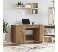 Desk Artisan Oak 140x50x75cm Engineered Wood Matte Storage with2doors&2shelves.