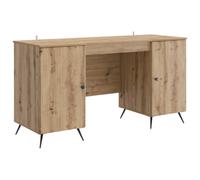 Desk Artisan Oak 142.5x50x75cm Engineered Wood Storage 2 Shelves 2 Doors Modern