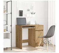 Desk Artisan Oak 86x49x76cm Engineered Wood Writing Desk with Drawer & Cabinets