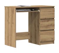 Desk Artisan Oak 90x45x76cm Engineered Wood 3-Drawer Study Table Home Office Use