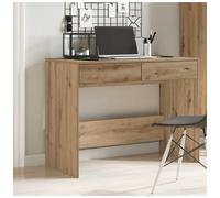 Desk Artisan Oak Engineered Wood 101x50x76.5cm 2-Drawer Home Office CompactDesk