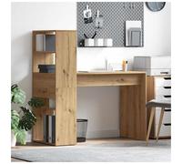 Desk Artisan Oak Engineered Wood 113x54x120cm Modern Study Desk with Two Shelves