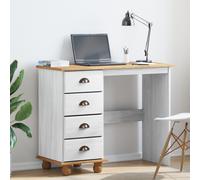 Desk "ASKIM" with Drawers White 95x40x75 cm Solid Wood Pine Berkfield Home White One Size