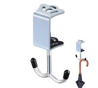 Desk Bag Hanger - Headphone Holder with Iron Double Hooks Under Desk Clamp | Adjustable Mount Bag Hook for Office Bathroom Kitchen | Space Saving Organizer for Bags Coats Headsets