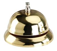 Desk Bell, 3.4 Inch Metal Call Bell with Clear Ringing Sound Mechanical Service Bells for Hotel, Restaurant, Office, and Home Use, Gold