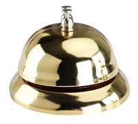 Desk Bell, 3.4 Inch Metal Call Bell with Clear Ringing Sound Mechanical Service Bells for Hotel, Restaurant, Office, and Home Use, Gold