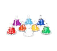 Desk Bells for Kids, 8 Note Colorful Metal Handbells Set with Handle Educational Teaching and Learning Instruments Musical Bells