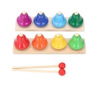 Desk Bells for Kids 8 Note Colorful Music Bells Percussion Instrument Toy with Wooden Mallets Educational Musical Toy for Children Classroom Home Play Birch Wood 22cm