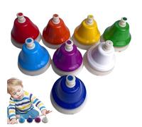 Desk Bells For Kids - Colorful Educational 8 Notes Table Bells, Diatonic Musical Learning Set, Impactt Resistant ABS & Stainless Steel Qualiity, Smmooth Surrface Finish - For Children's Day