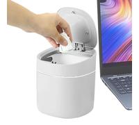 Desk Bin - Desktop Trash Bin With Lid | Small Table Bins | Press-to-Open Trash Can | Multi-Functional Waste Basket | Household Storage Cosmetics Organizer For Cotton Swabs, Paper Scraps