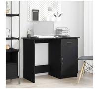 Desk Black Oak 100x50x76cm Engineered Wood Compact Home Office Desk Drawer Slim