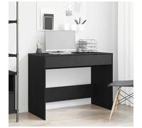 Desk Black Oak 101x50x76.5cm Engineered Wood 2-Drawer Home Office Table Storage