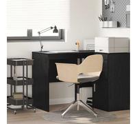 Desk Black Oak 102x50x75cm Engineered Wood Modern Home Office Shelf Textured Leg