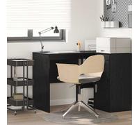 Desk Black Oak 102x50x75cm Engineered Wood Modern Home Office Shelf Textured Leg