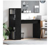 vidaXL Desk with Shelf Black Oak 113 x 54 x 120 cm Engineered Wood